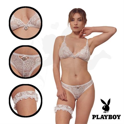 Conjunto blanco de cuatro partes playboy premium