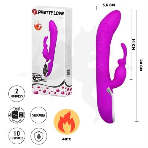 Vibrador 2 motores con funcion de temperatura y carga USB