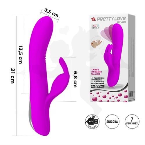 Vibrador con estimulador oscilante de punto G